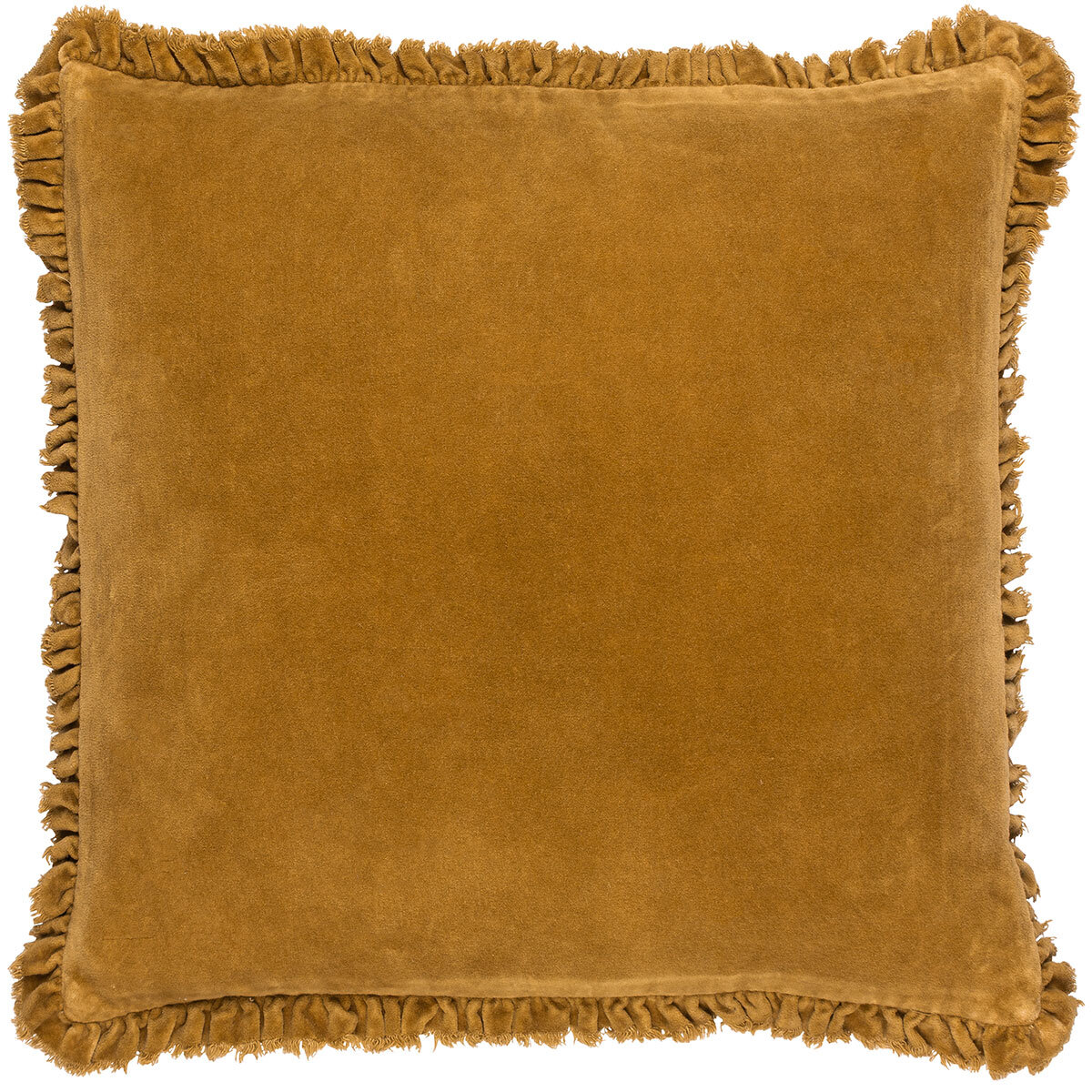 Furn Bertie Velvet Feather Fill Cushion 2 Pack in Saffron, 45 x 45 cm
