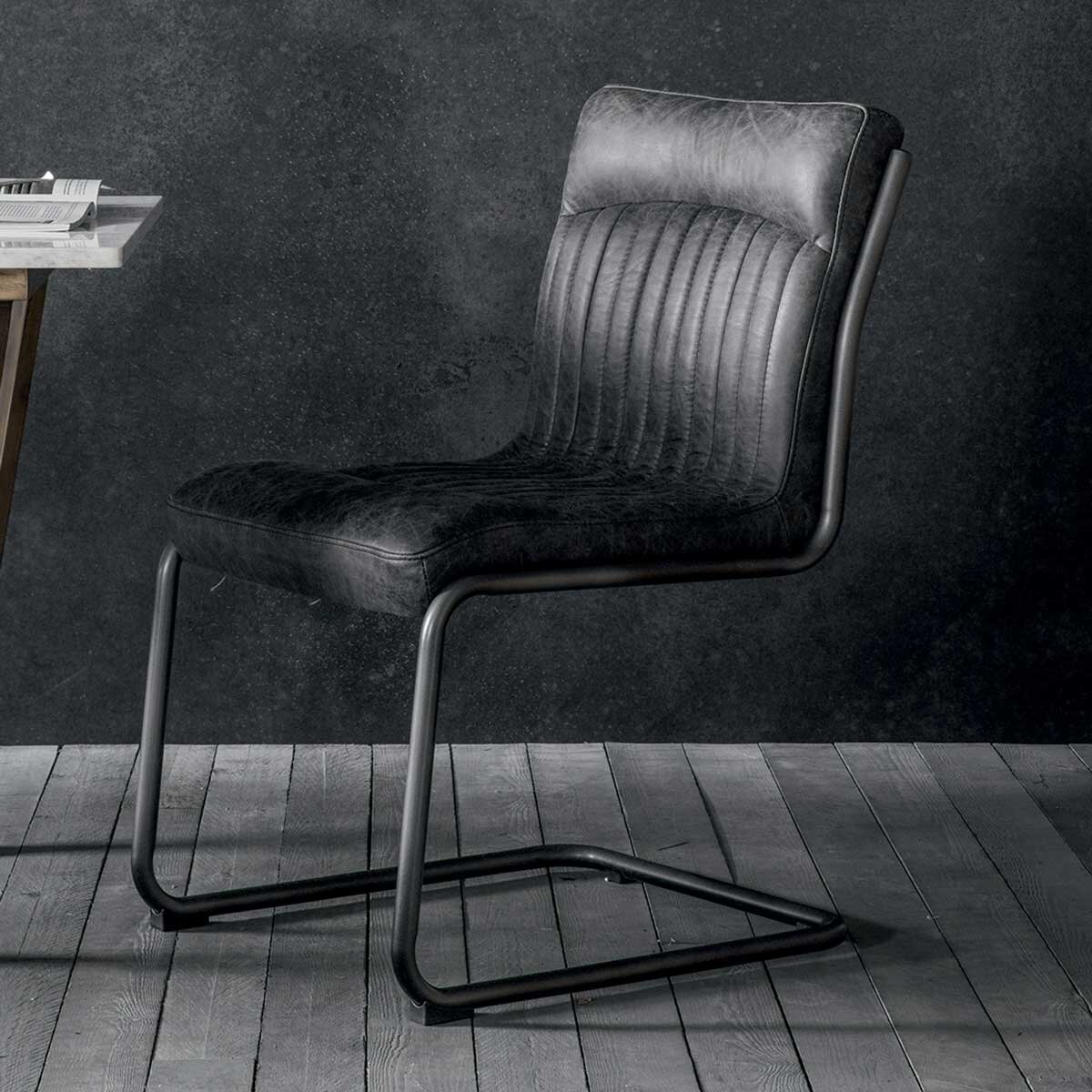 Gallery Capri Ebony Leather Dining Chair