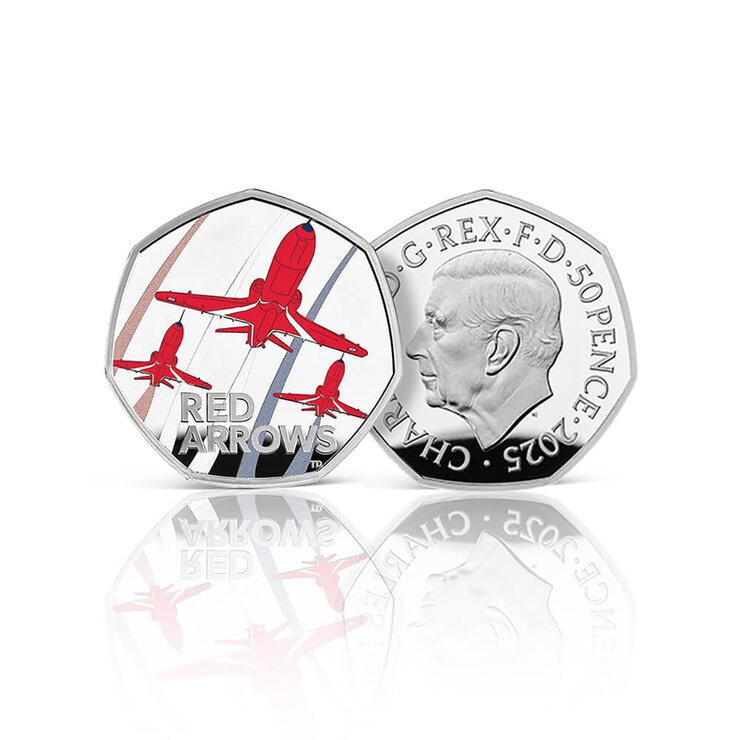 Red Arrows 50p Silver Proof Coin Cover from Royal Mail and The Royal Mint Red Arrows 50p Silver Proof Coin Cover from Royal Mail and The Royal Mint