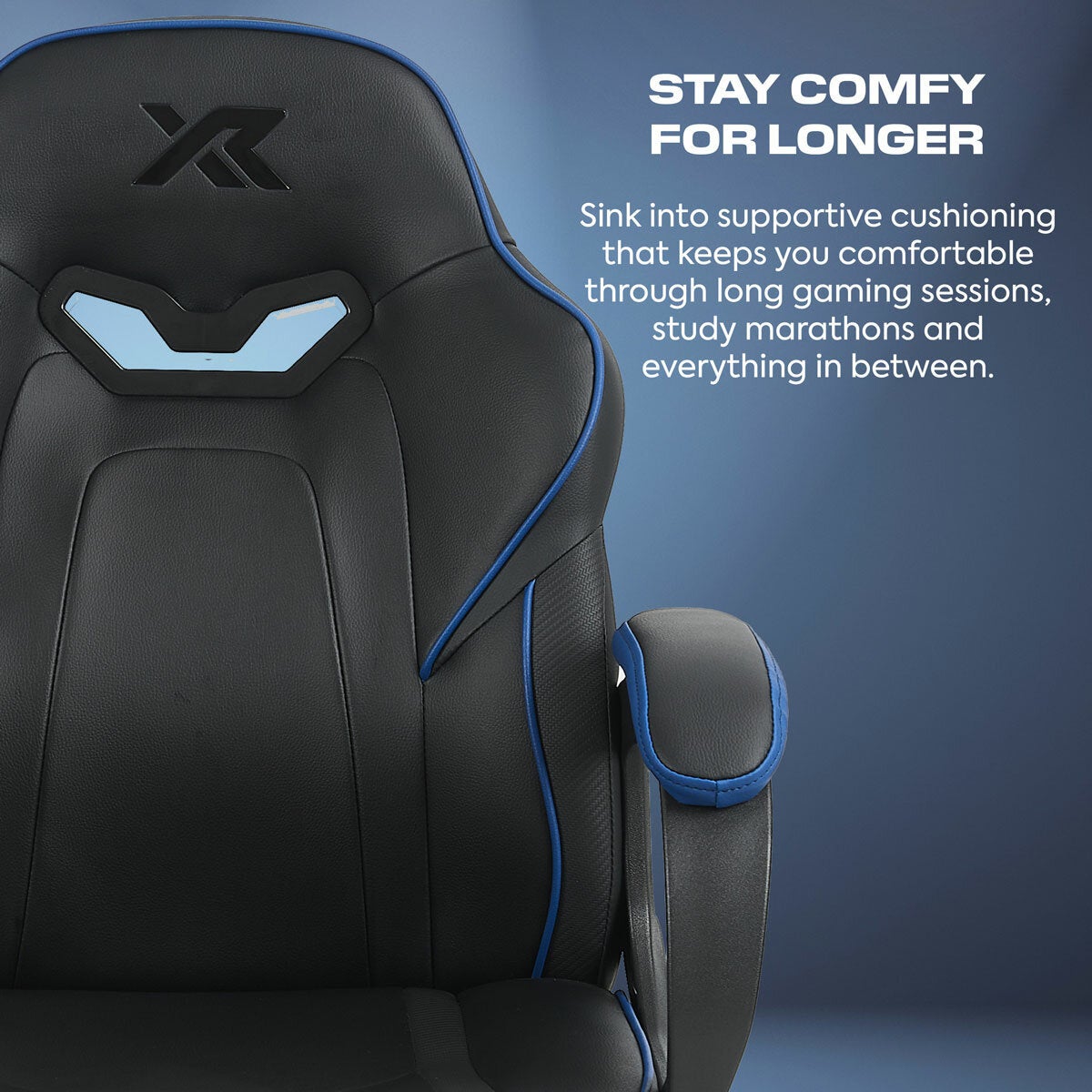 X Rocker Mythos Mid-Back Gaming Chair, Black/Blue