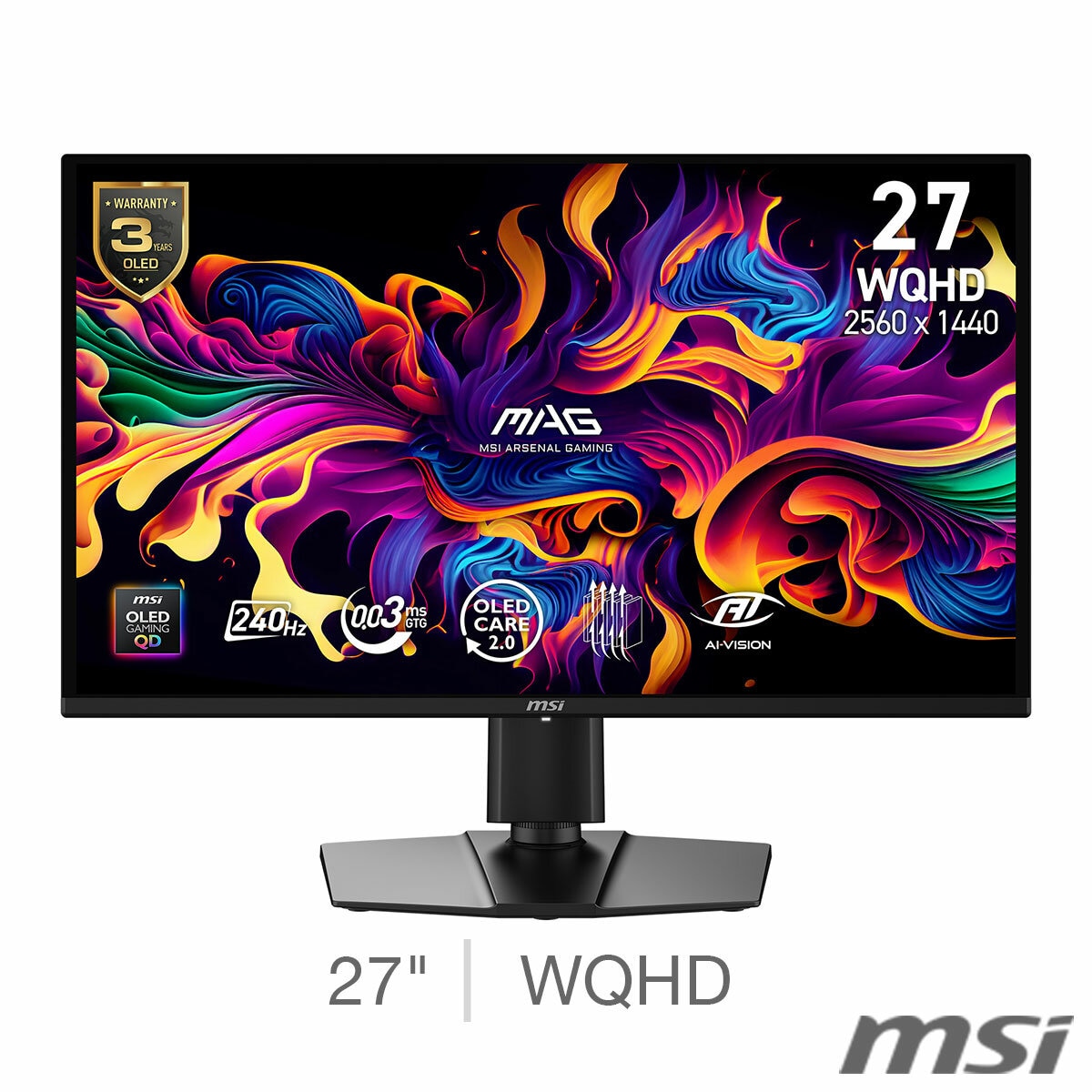MSI 274QP X24 OLED 240Hz Monitor, 9S6-3CFA9T-003 MSI 274QP X24 OLED 240Hz Monitor, 9S6-3CFA9T-003