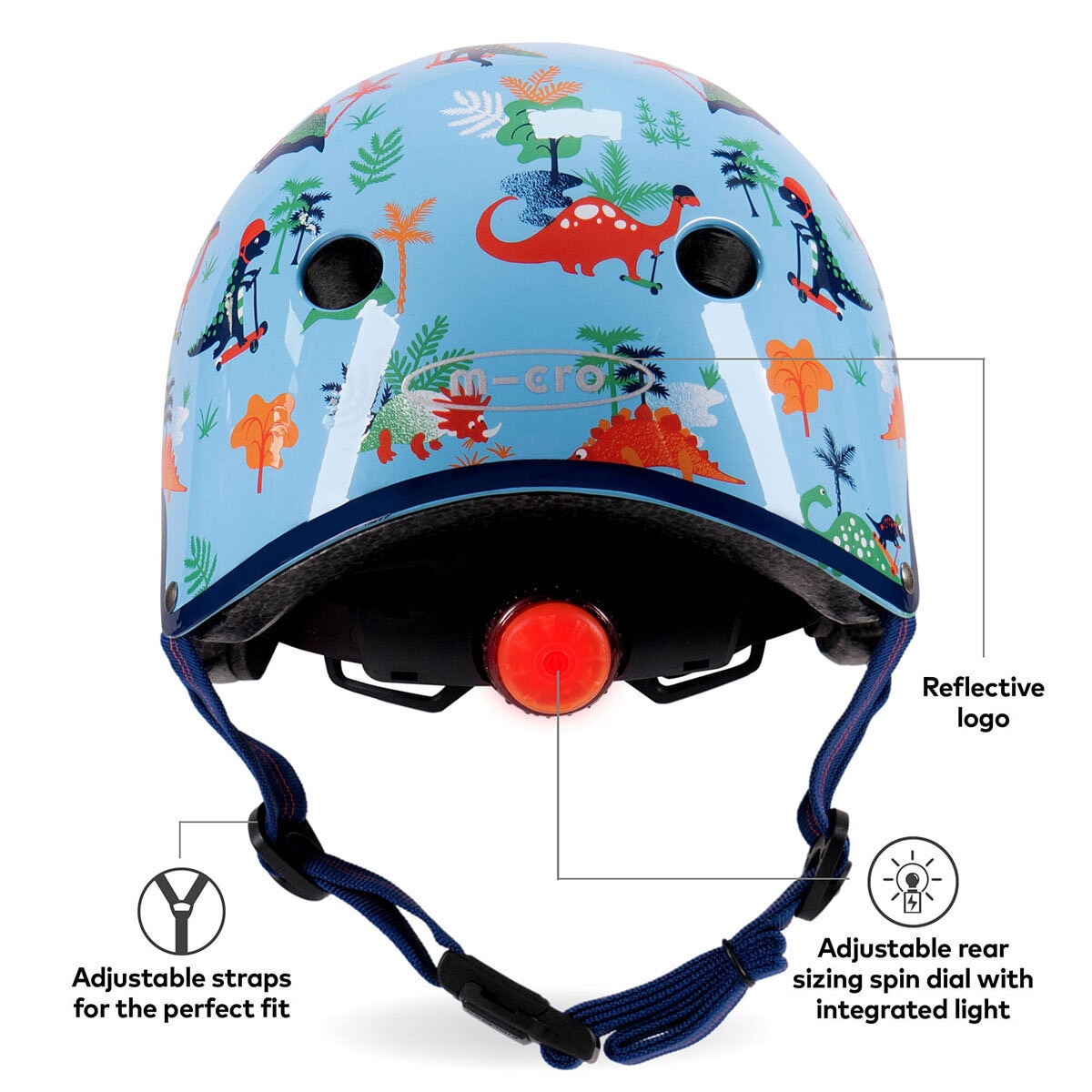 Micro Mini 2 Grow 4 in 1 Blue with Small Dino Helmet and Blue Bell (12+ Months)
