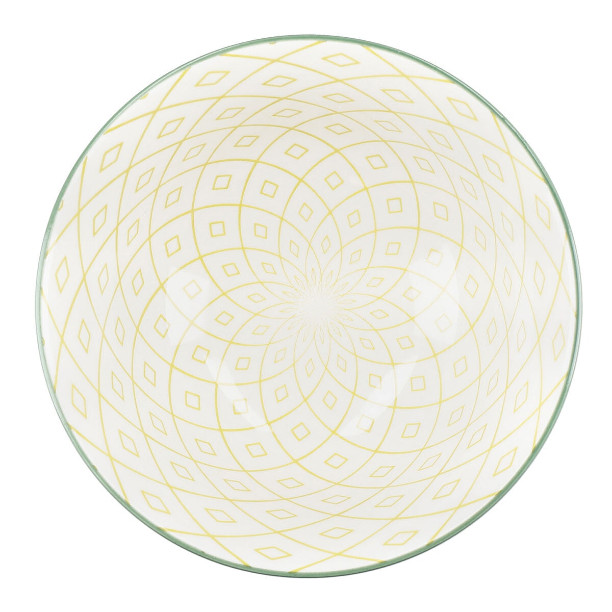 Patterned Stoneware Bowls, 4 Pack