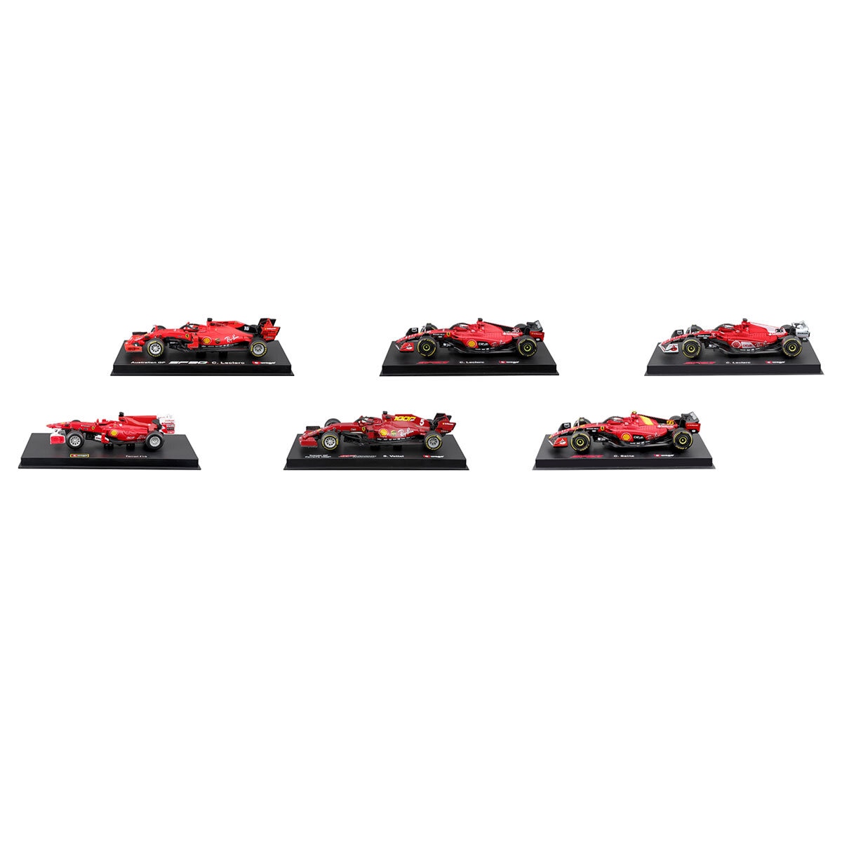 Burago 1:43 Scale Highly Detailed Formula One Cars: Ferrari 6 Pack (3+ Years)