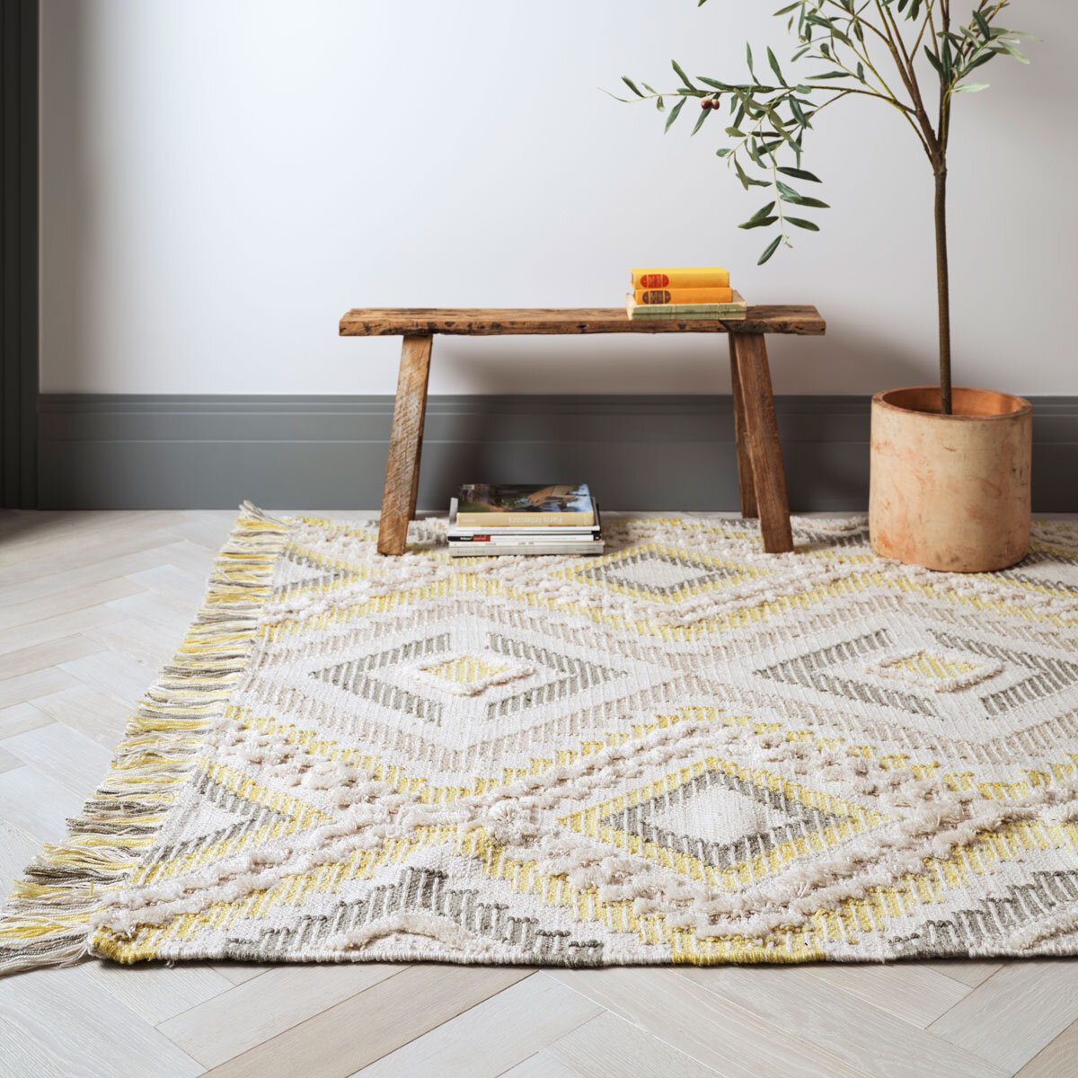 Carlton Hand Woven Indoor / Outdoor Rug in 3 sizes, Mustard