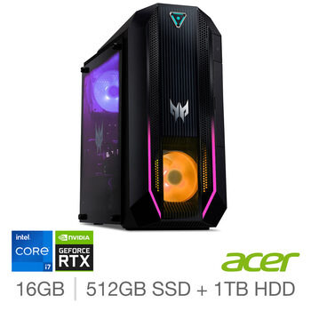Acer Preditor Orion 3000, Intel Core i7, 16GB RAM, 512GB SSD + 1TB HDD, NVIDIA GeForce RTX 3070, Gaming Desktop PC, DG.E2CEK.005