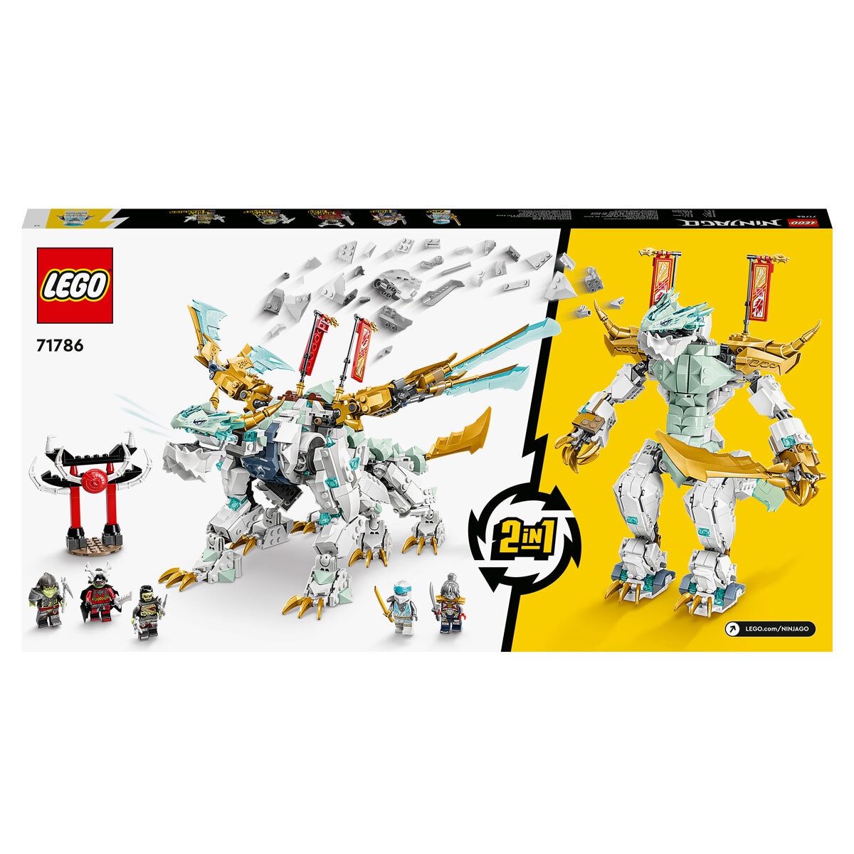 Buy LEGO Zane’s Ice Dragon Creature Back of Box Image at Costco.co.uk