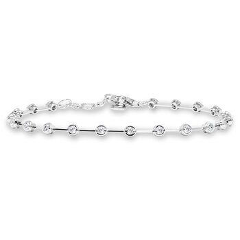 1.00ctw Round Brilliant Cut Diamond Bracelet, 18ct White Gold