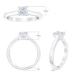 0.70ct Princess Cut Diamond Solitaire Ring, Platinum