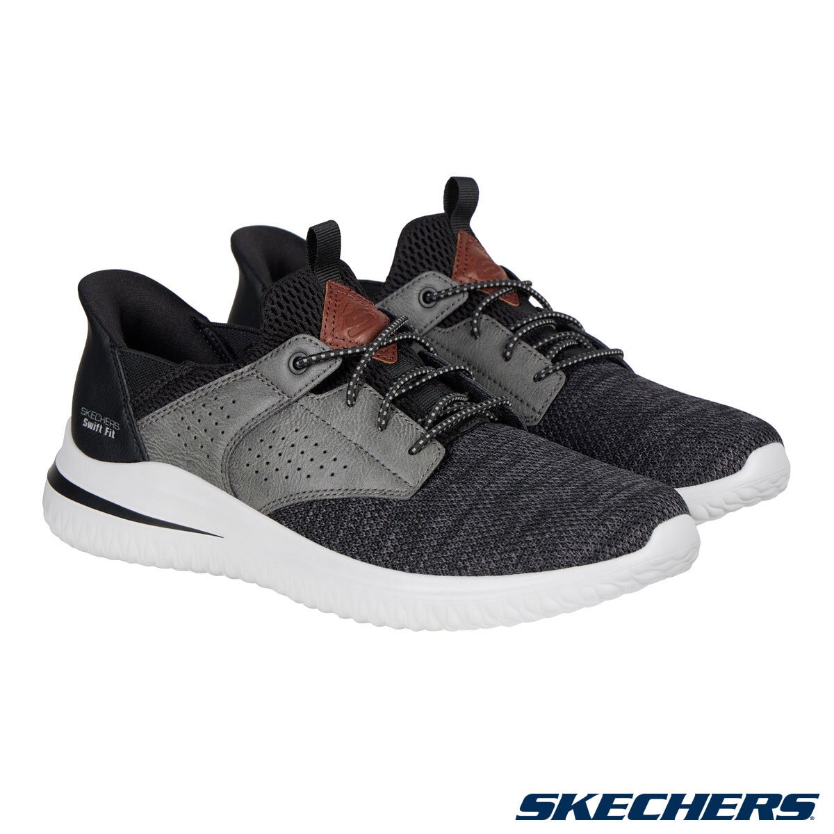 Skechers Men's Swift Fit Delson Trainer in Black