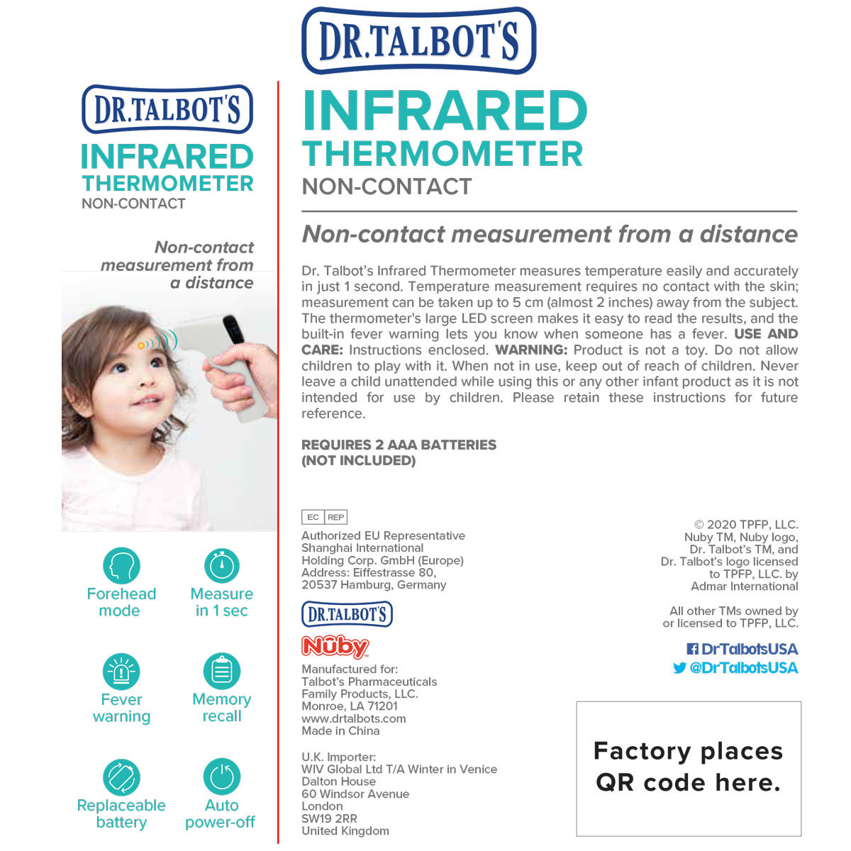 Dr Talbot's Infrared Non-Contact Thermometer 800000