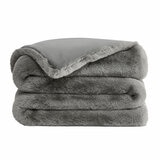 FRYE Luxe Faux Fur Throw in Grey, 152 x 177 cm