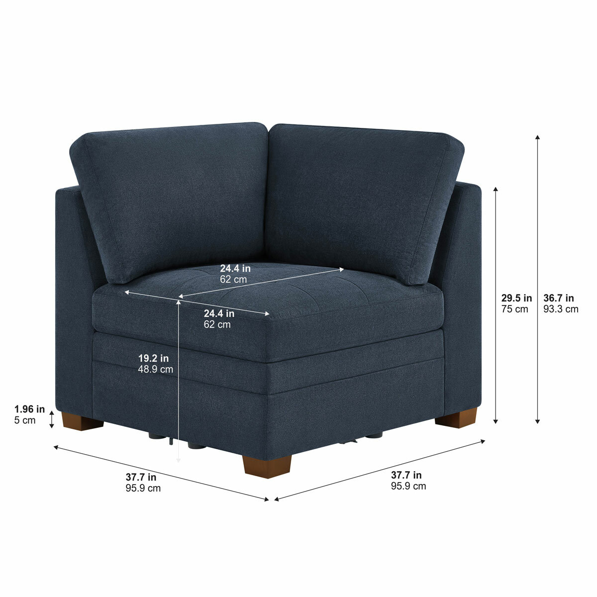 Tisdale Corner Piece Blue_ Dimension Tisdale Corner Piece Blue_ Dimension
