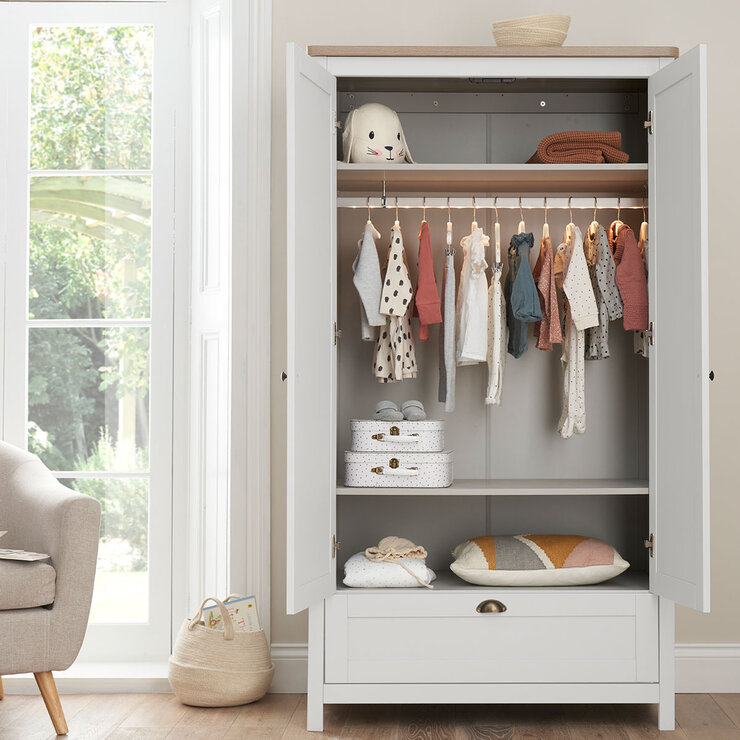 Tutti Bambini Verona Wardrobe, White & Oak