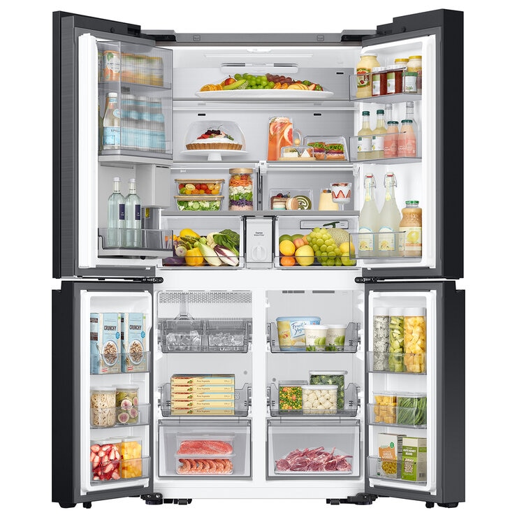 Samsung Bespoke SpaceMax RF65DB970E22EU 645L Smart Multi Door Fridge Freezer, Clean Black