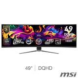 MSI MPG 491CQP DQHD 144Hz QD-OLED Curved Gaming Monitor, 9S6-3FA84T-003