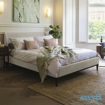 Swyft Bed 02 Beige Velvet Bed Frame in 3 Sizes