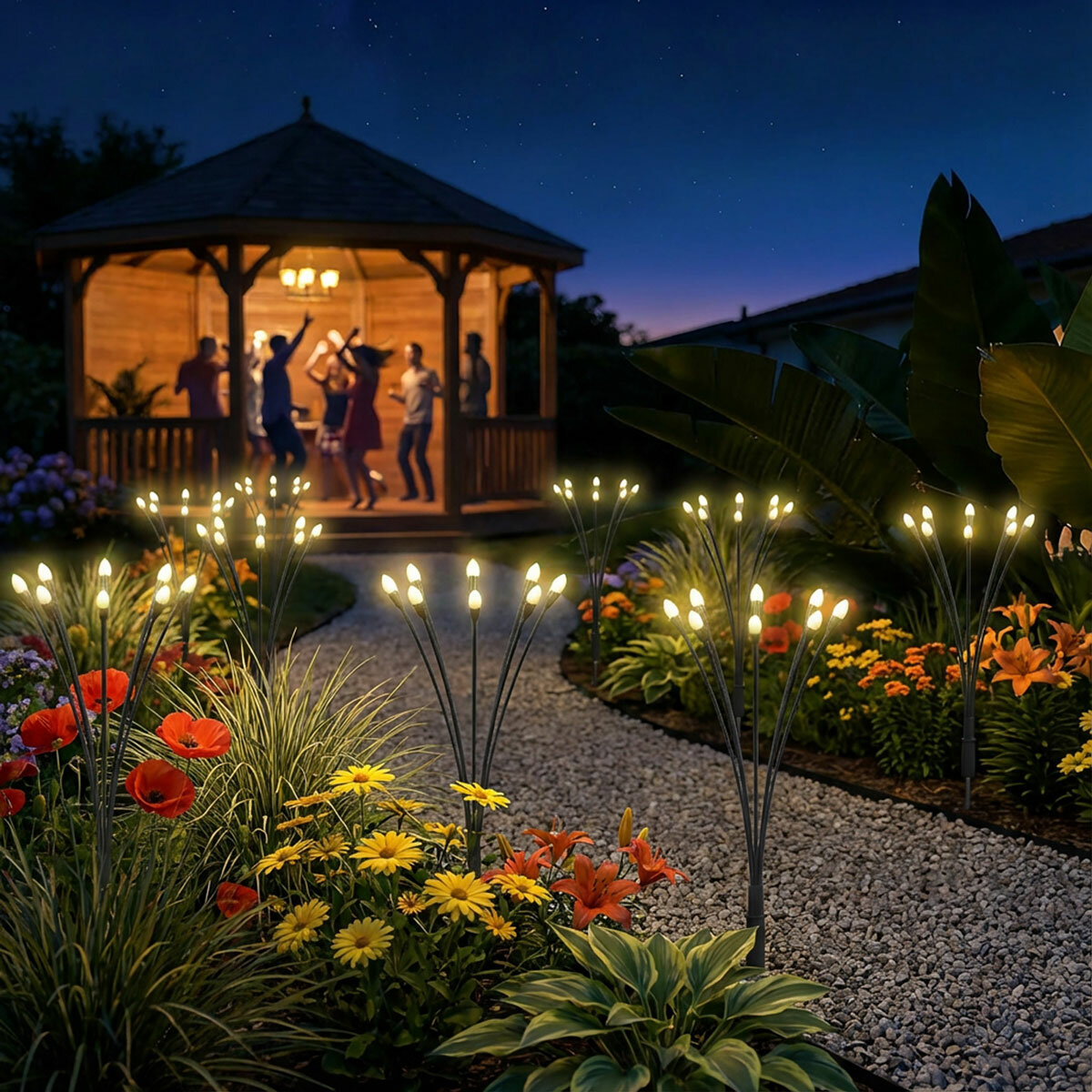 Fresh Source 8 Stem Solar Firefly Lights 4 Pack Fresh Source 8 Stem Solar Firefly Lights 4 Pack