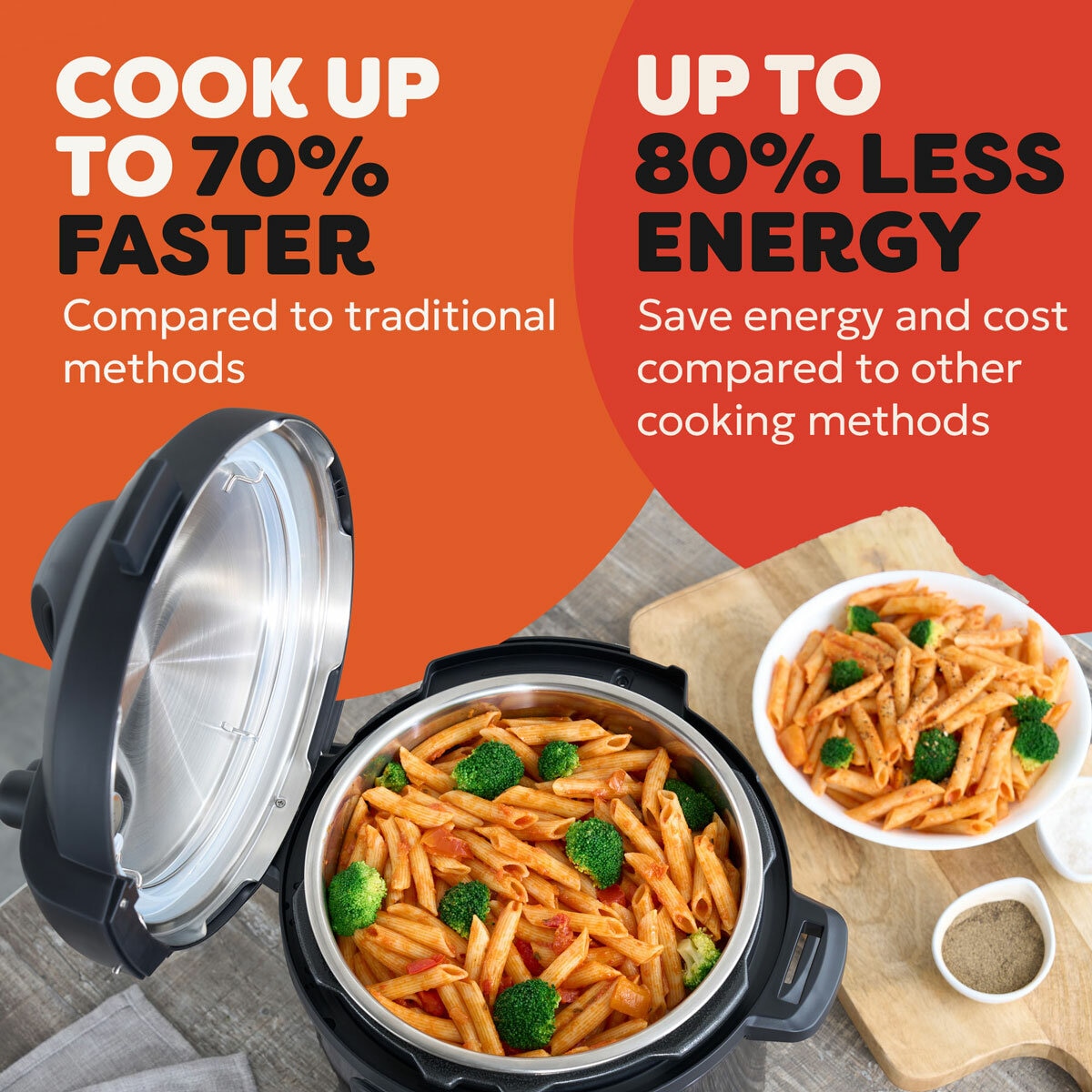 Lifestyle Image of Instant Pot Duo Easy Multi-Cooker showing energy saving Lifestyle Image of Instant Pot Duo Easy Multi-Cooker showing energy saving