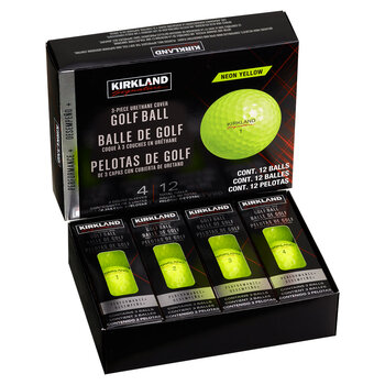 Kirkland Signature 3-Piece Urethane Cover Neon Yellow Golf Balls - 24 Pack