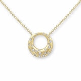 0.15ctw Round Brilliant Cut Diamond Circle Necklace, 14ct Yellow Gold