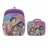 Disney Princess Kid's Backpack With Detachable Lunch bag Set