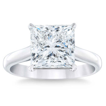 4.48ct Princess Cut Diamond Solitaire Ring, Platinum