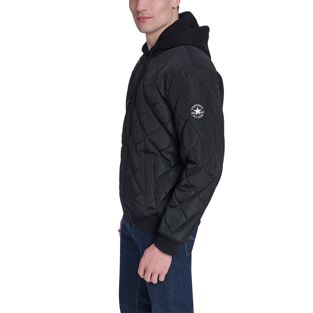 Converse Men's Hooded Bomber Jacket Converse Men's Hooded Bomber Jacket