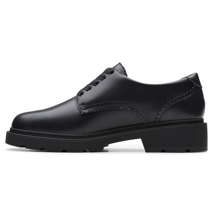 Clarks Kids Eris Pure Black Leather Shoes Clarks Kids Eris Pure Black Leather Shoes