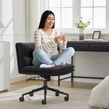 Elle Decor Criss-Cross Wide Office Chair, Black