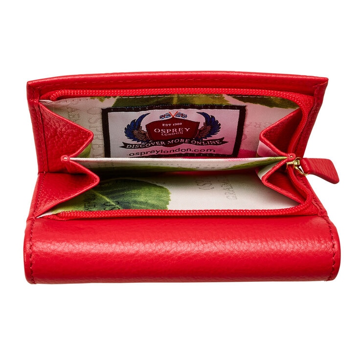 Osprey London Tilly Grainy Hide Leather Women's Purse, Red with Gift Box Osprey London Tilly Grainy Hide Leather Women's Purse, Red with Gift Box