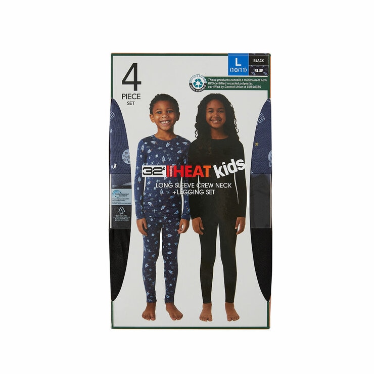 32 Degrees Heat Kids Baselayer Set, 4 Pack