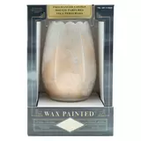 Hand Painted Gold Swirl Glass Wax Candle in 3 Colours