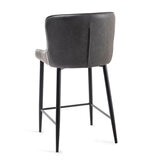 Bentley Designs Grey Faux Leather Diamond Stitch Bar Stool, 2 Pack