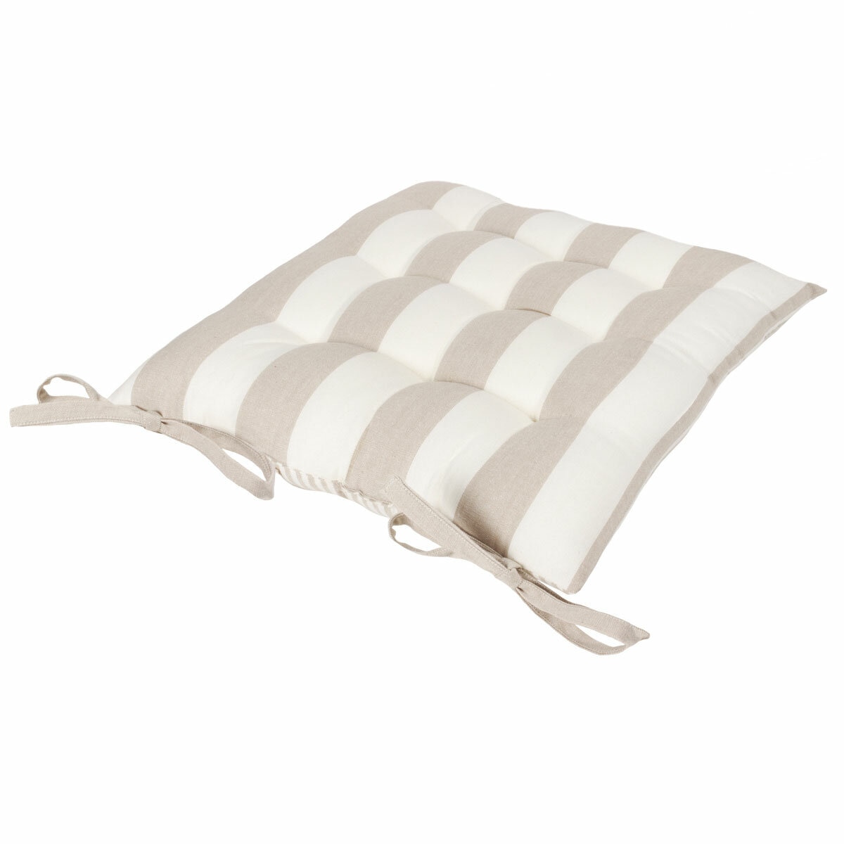 Yard Hayle Beige Striped Indoor Outdoor Seat Pad 2 Pack, 40 x 40 cm