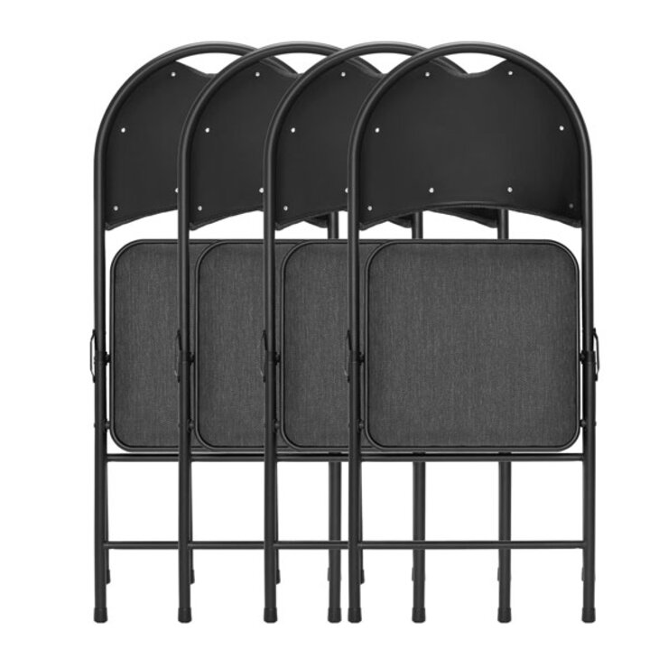Star Elite High Back Padded Fabric Folding Chairs, 4 Pack