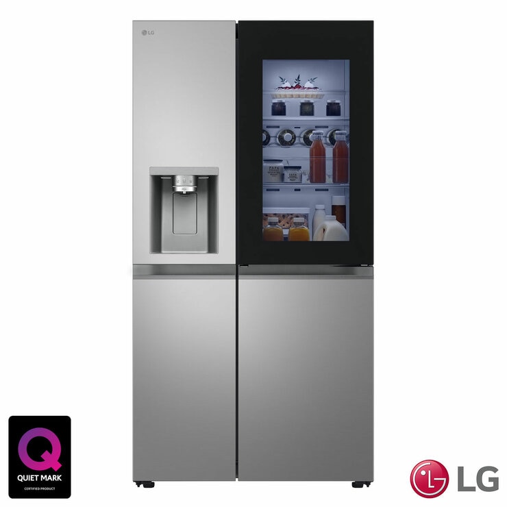 LG GSXE81PYBD Side by Side Fridge Freezer with InstaView, D Rated in Silver LG GSXE81PYBD Side by Side Fridge Freezer with InstaView, D Rated in Silver
