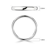 3.0mm Basic Court Wedding band. Platinum