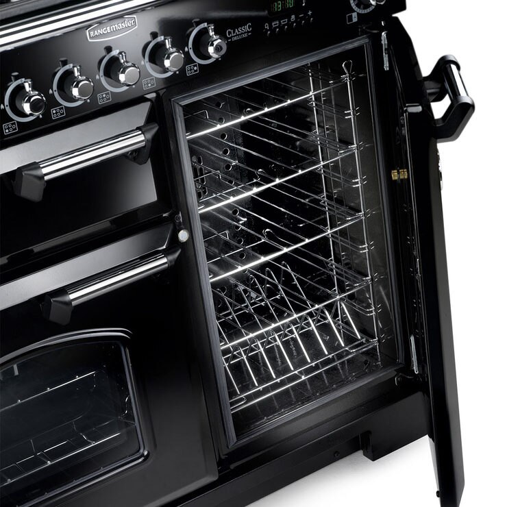 Rangemaster CDL90EIBL/C, Induction Range Cooker A Rating in Black and