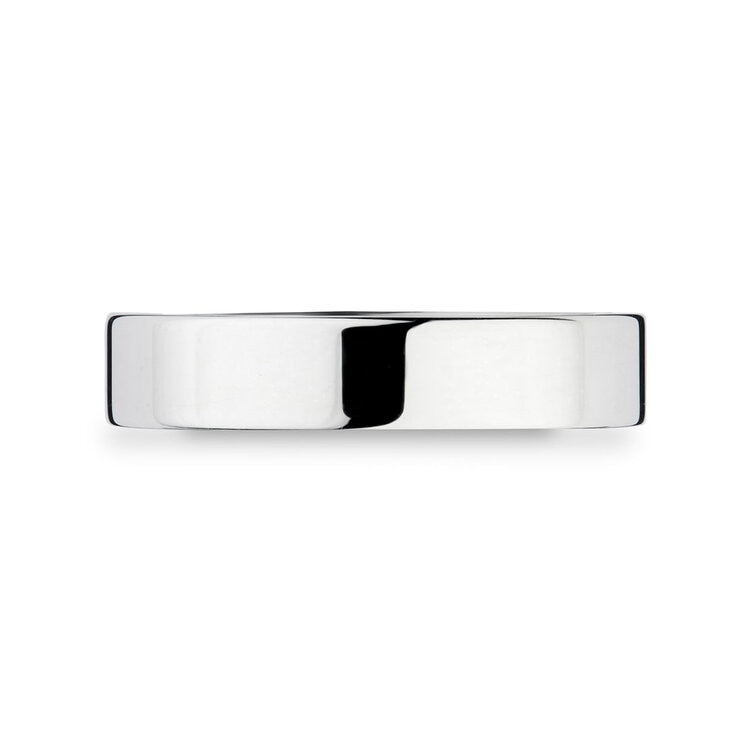 4.0mm Basic Light Court Wedding band. 18ct White Gold