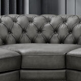 Image of New Allington Grey Leather Chesterfield Corner Sofa