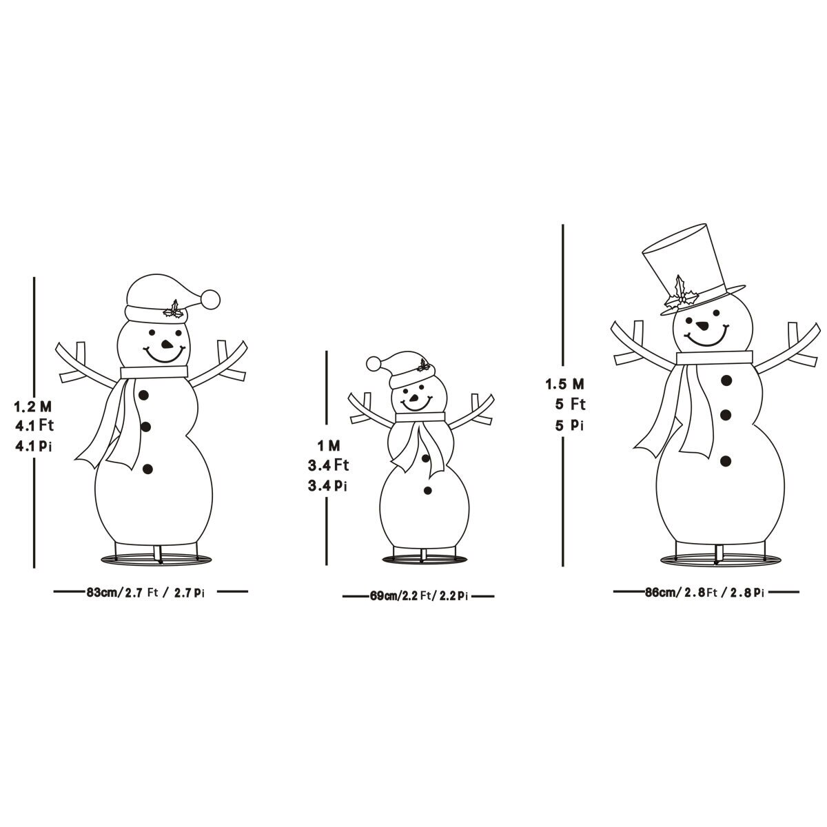 Buy Snowman Family Set of 3 Dimensions Image at Costco.co.uk