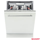 Sharp QW-GD54R443X, 15 Place Settings Integrated Dishwasher A+++ Rated with Silver Control Panel