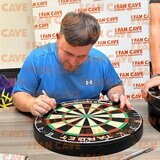 Luke Littler Signed Dartboard Frame, including 2 Photos