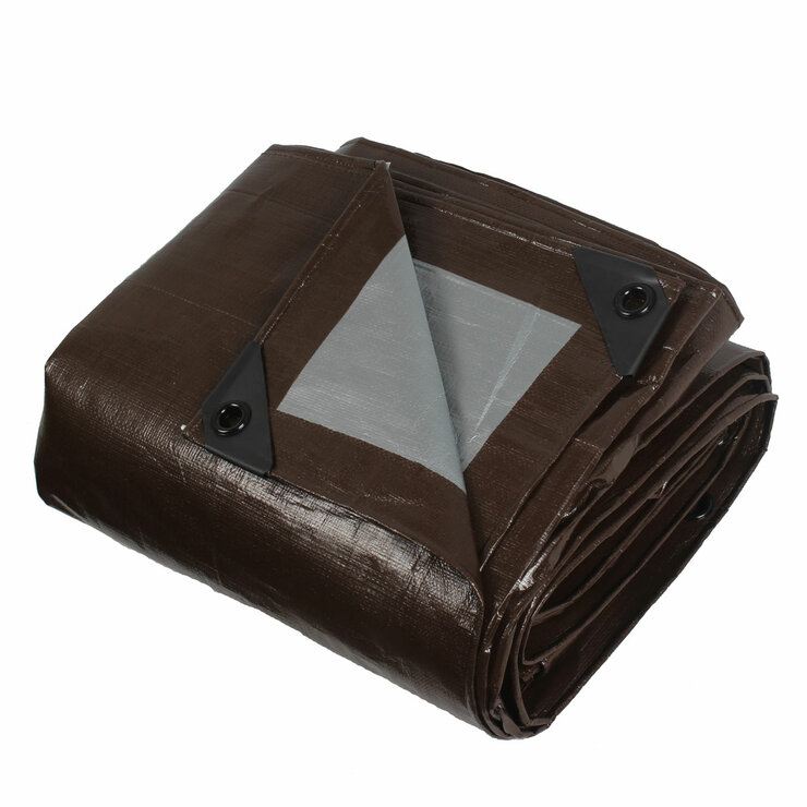 Heavy Duty Reversible Brown and Silver Tarpaulin, 2 Pack