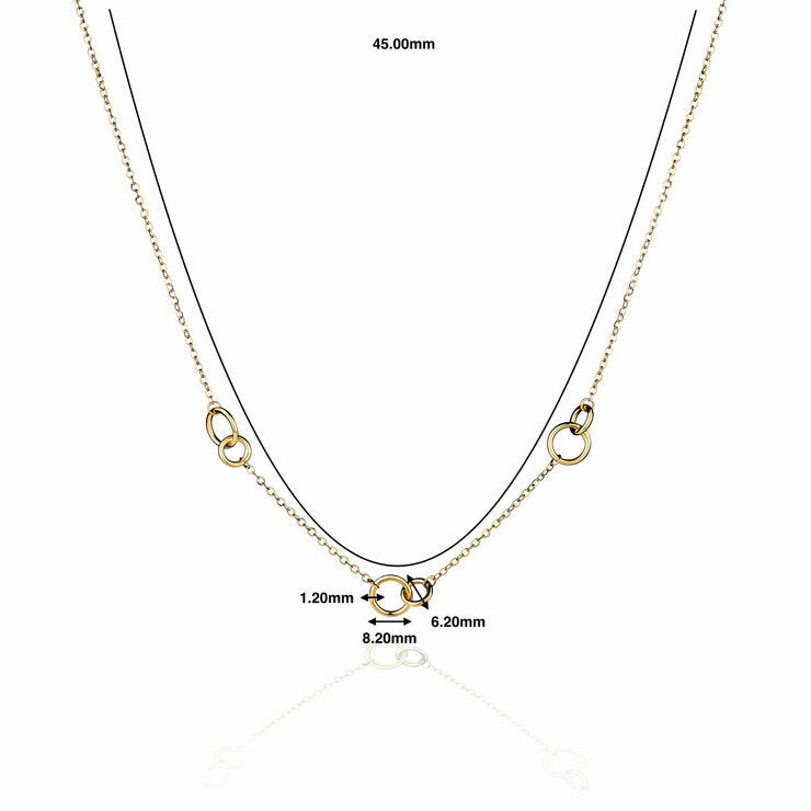 14ct Yellow Gold Love Rings Necklace 14ct Yellow Gold Love Rings Necklace