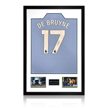 Kevin De Bruyne Signed Framed Manchester City Football Shirt including 2 Photos