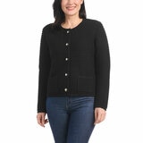 Hilary Radley Textured Knit Jacket in Black