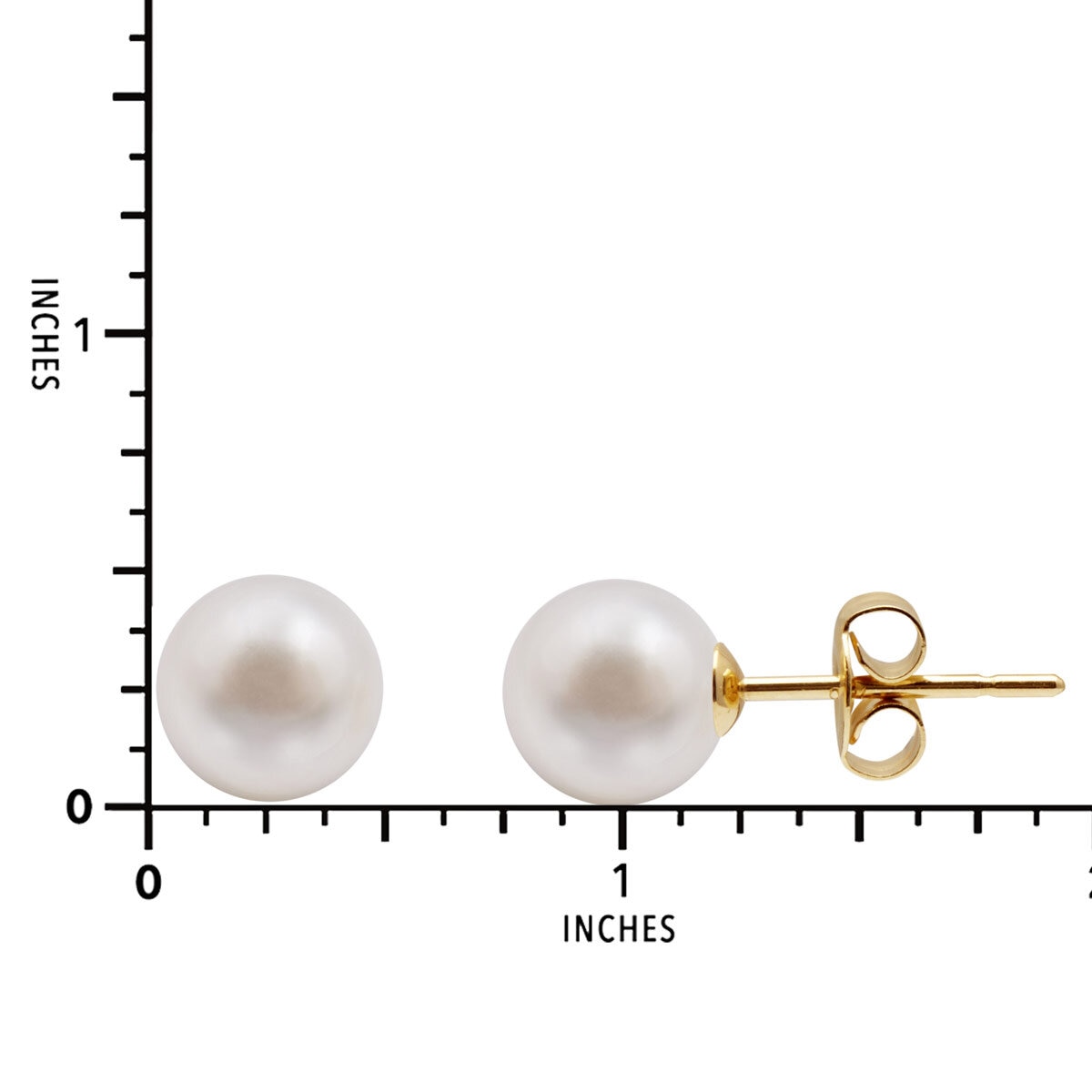 7.5mm Akoya Pearl Stud Earrings 18ct Yellow Gold Costc