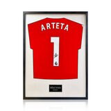 Mikel Arteta Signed Framed Arsenal Football Shirt with White Mount